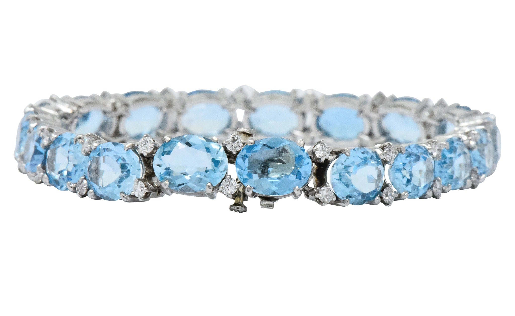 Tiffany & Co. 32.42 CTW Aquamarine Diamond Platinum Bracelet Wilson's Antique & Estate Jewelry