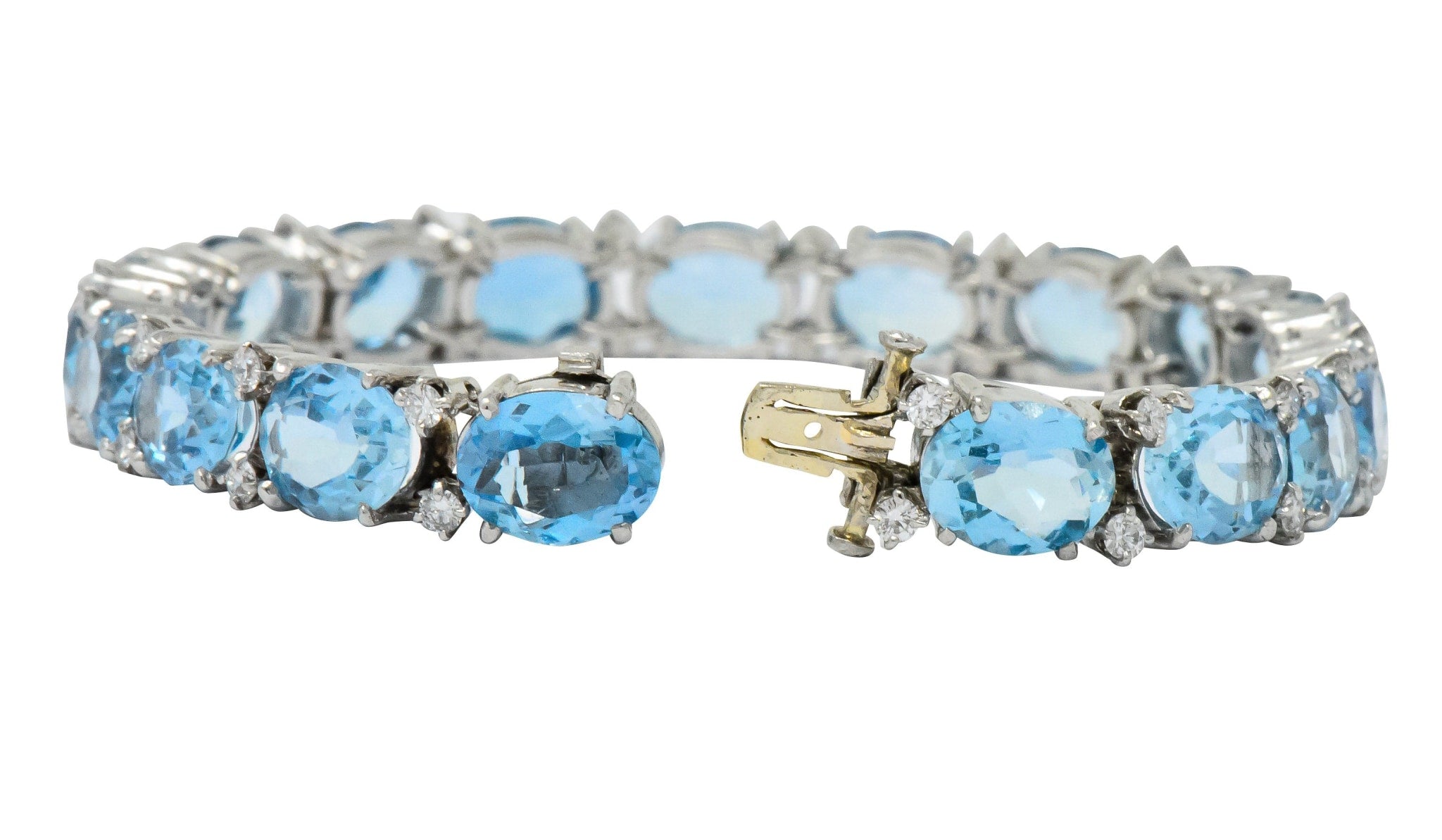 Tiffany & Co. 32.42 CTW Aquamarine Diamond Platinum Bracelet Wilson's Antique & Estate Jewelry