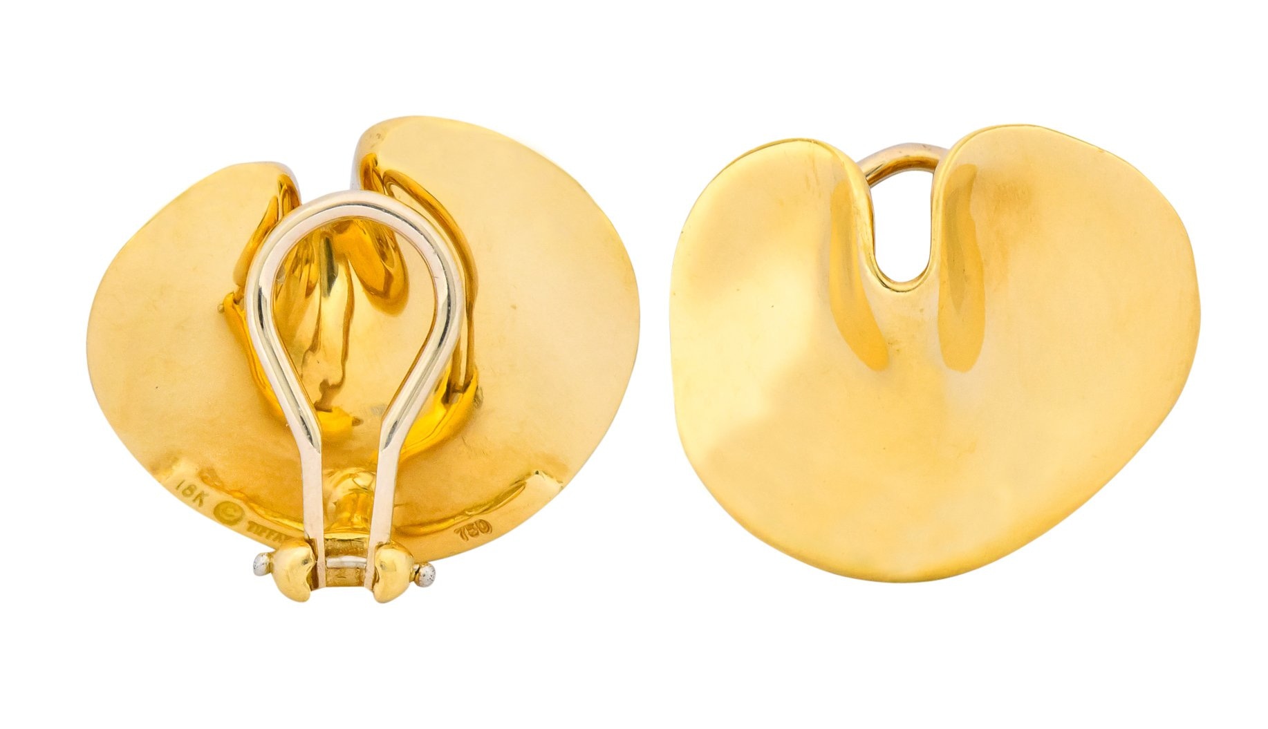 Tiffany & Co. Angela Cummings 18 Karat Gold Lily Pad Ear-Clip Earrings - Wilson's Estate Jewelry