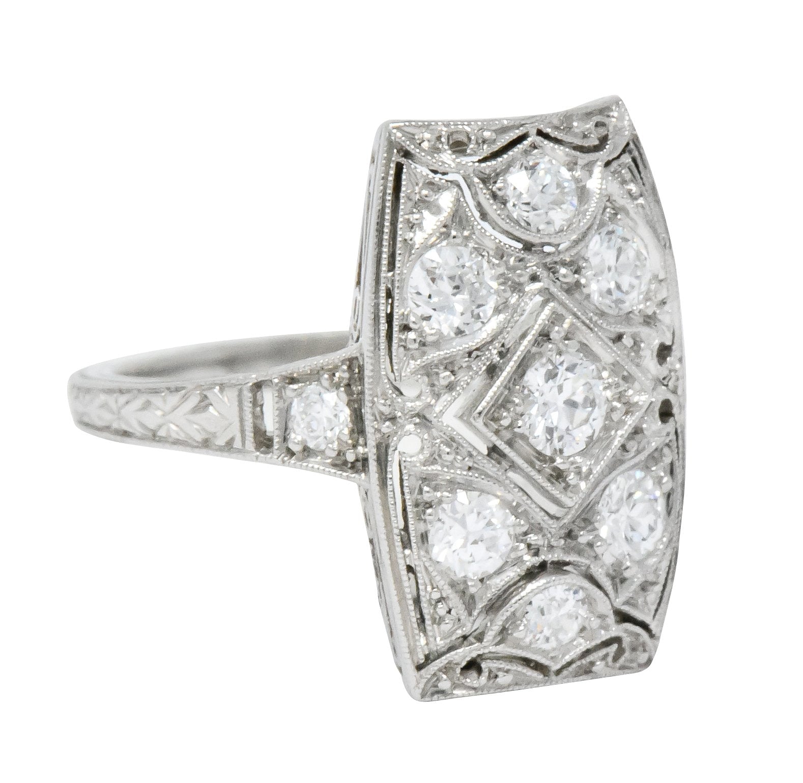 Tiffany & Co. Art Deco 0.40 CTW Diamond Platinum Dinner Ring - Wilson's Estate Jewelry