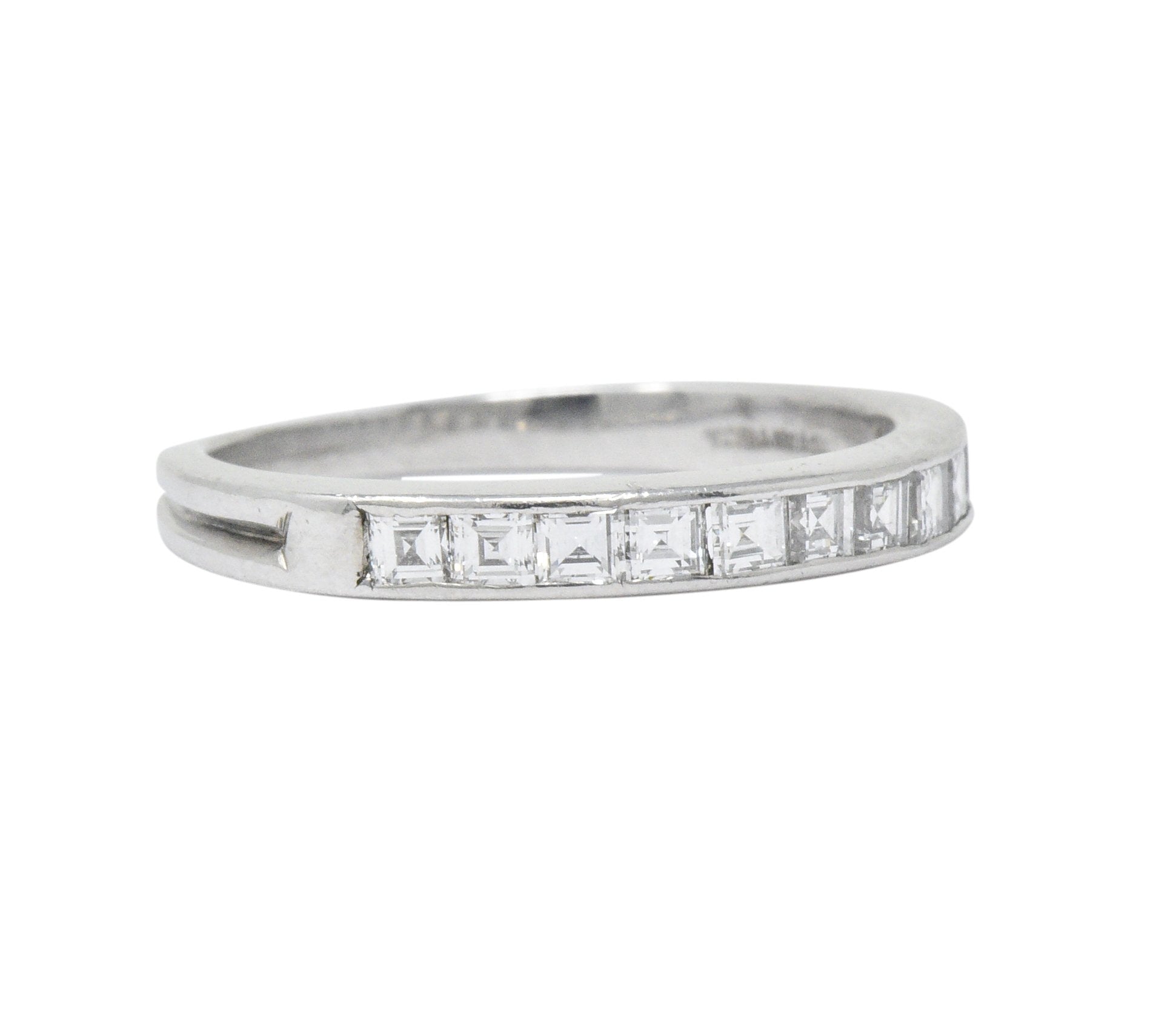 Tiffany & Co. Art Deco 0.55 CTW Diamond Platinum Stackable Band Ring Wilson's Estate Jewelry