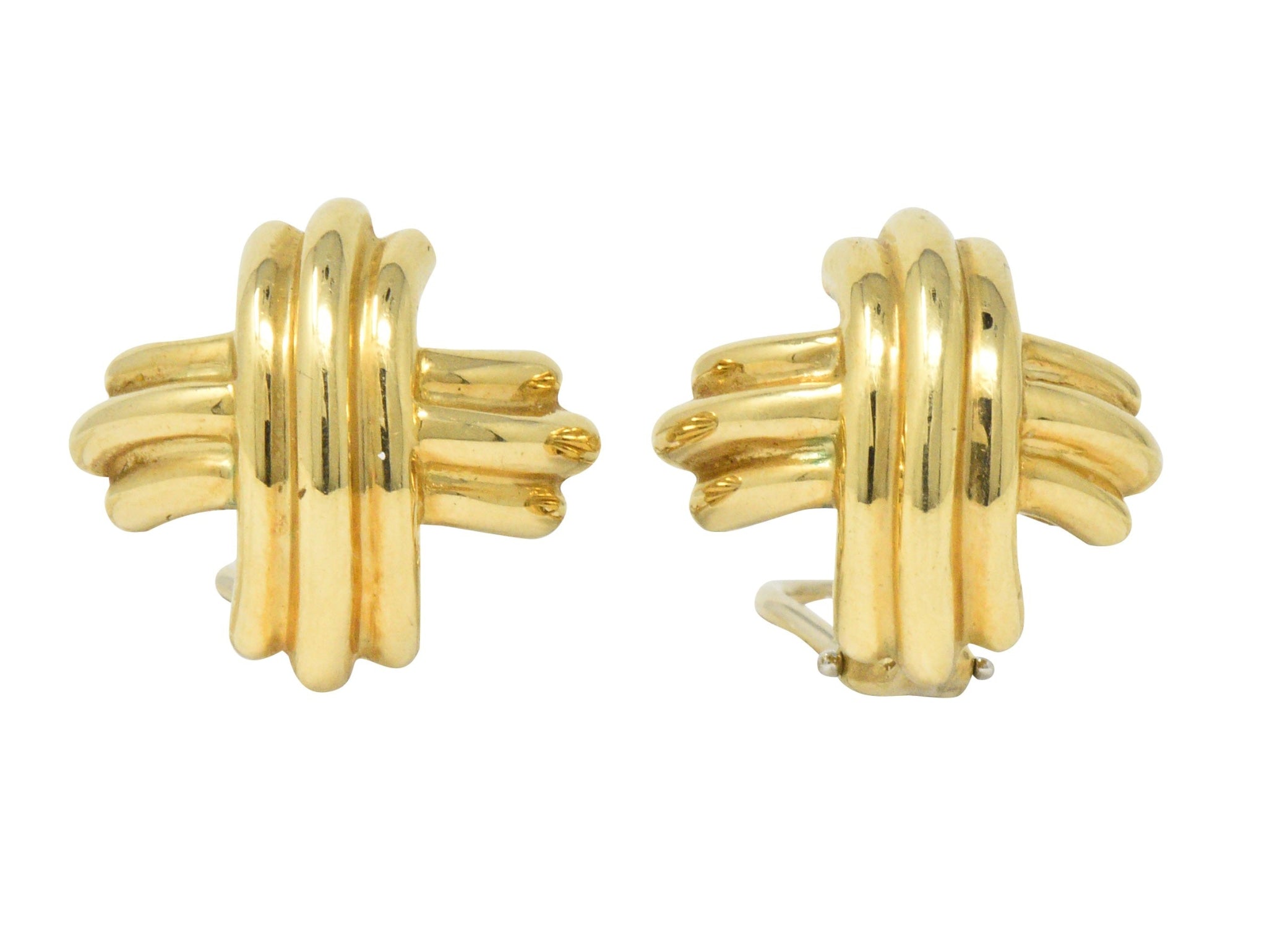 Tiffany & Co. Contemporary 18 Karat Gold X Earrings Wilson's Estate Jewelry