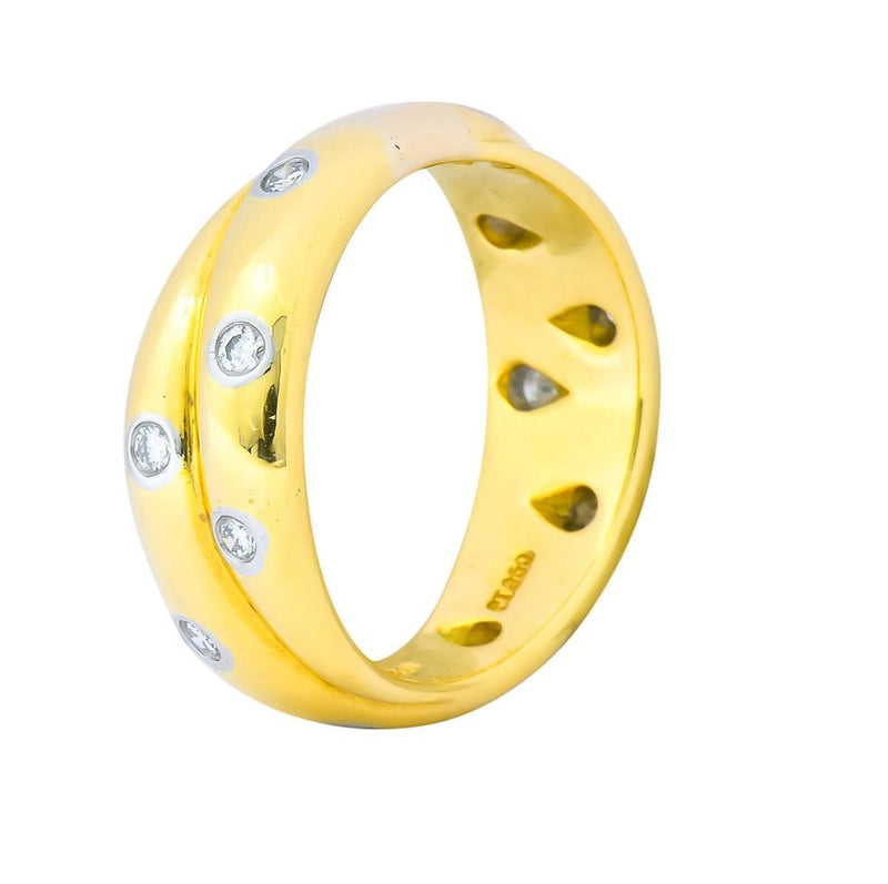 Tiffany & Co. Diamond 18 Karat Yellow Gold Platinum Etoile Band Ring - Wilson's Estate Jewelry