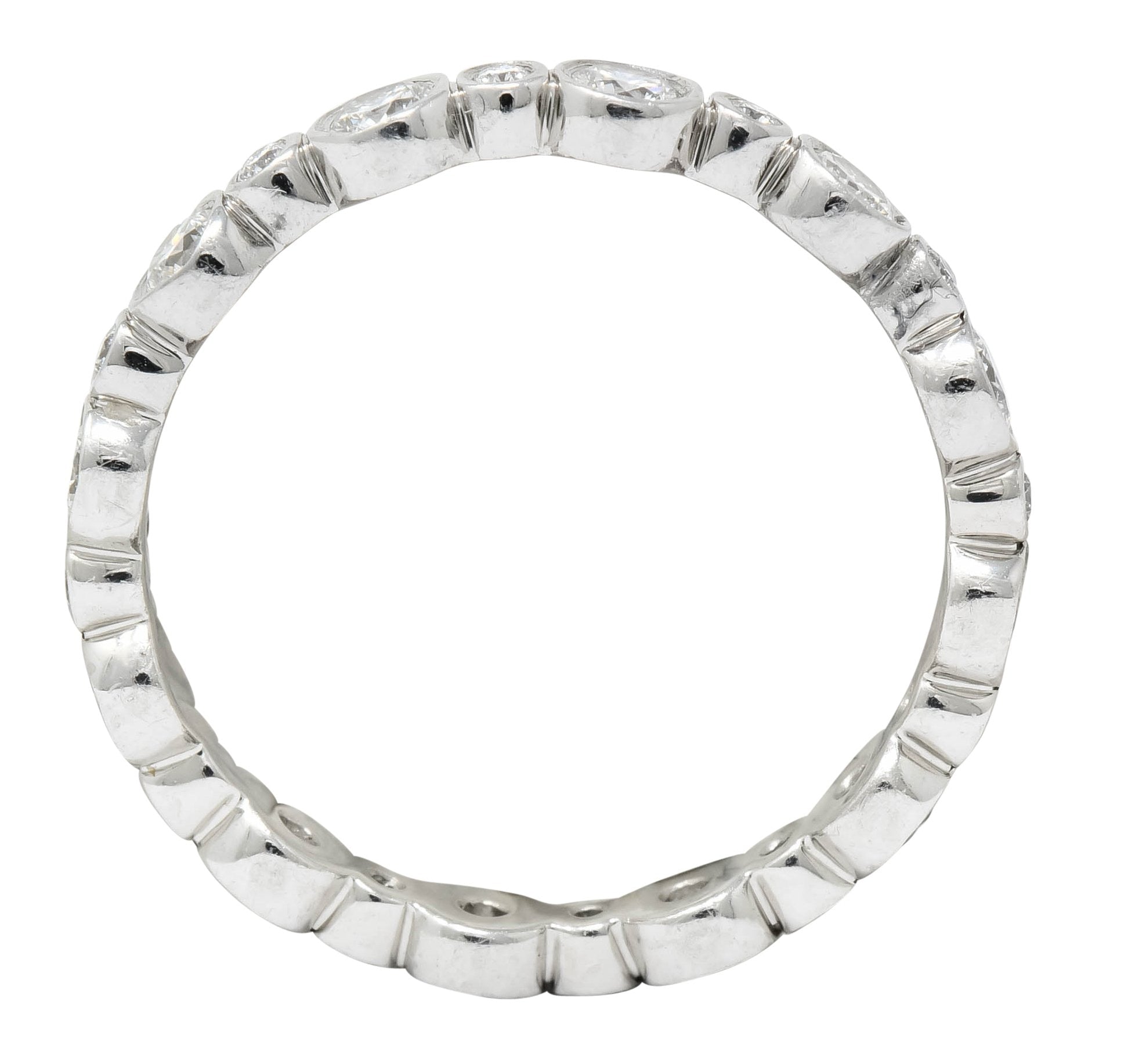 Tiffany & Co. Diamond Platinum Tiffany Jazz Band Stacking Ring - Wilson's Estate Jewelry