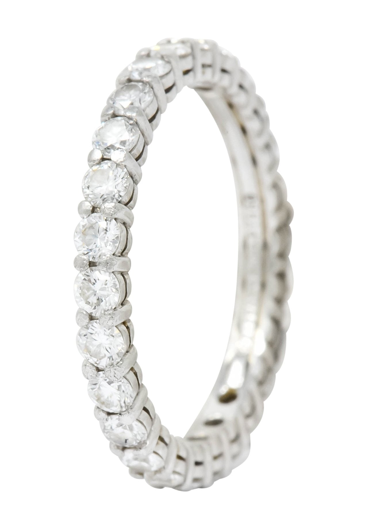 Tiffany & Co. Diamond Platinum Wedding Stacking Eternity Band Ring - Wilson's Estate Jewelry