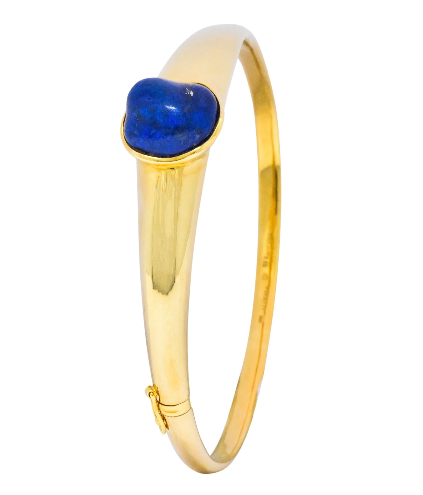 Tiffany & Co. Elsa Peretti Lapis Lazuli 18 Karat Gold Bangle Bracelet - Wilson's Estate Jewelry