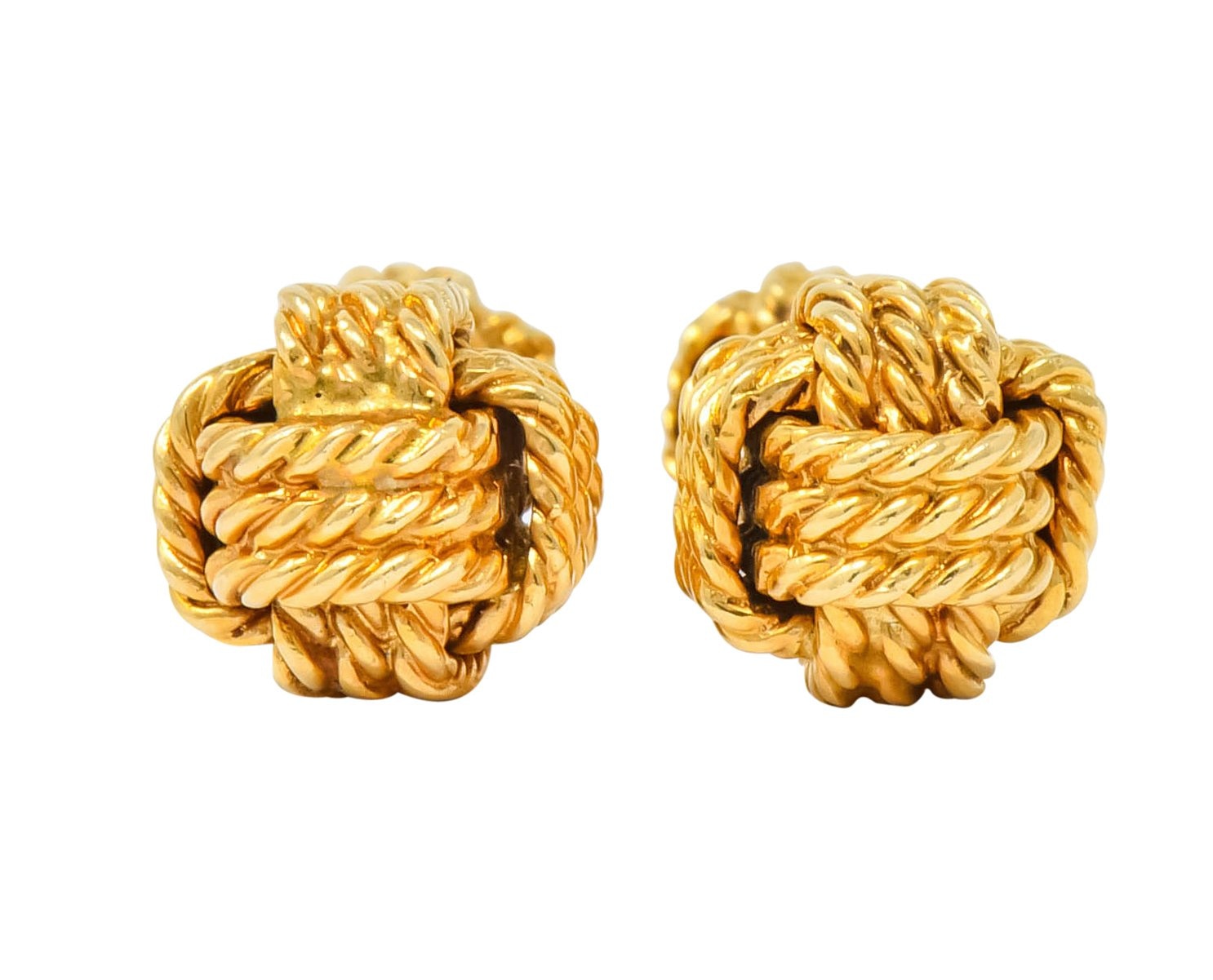 Tiffany & Co. Larter & Sons Mid-Century 14 Karat Gold Men's Knot Cufflinks - Wilson's Estate Jewelry