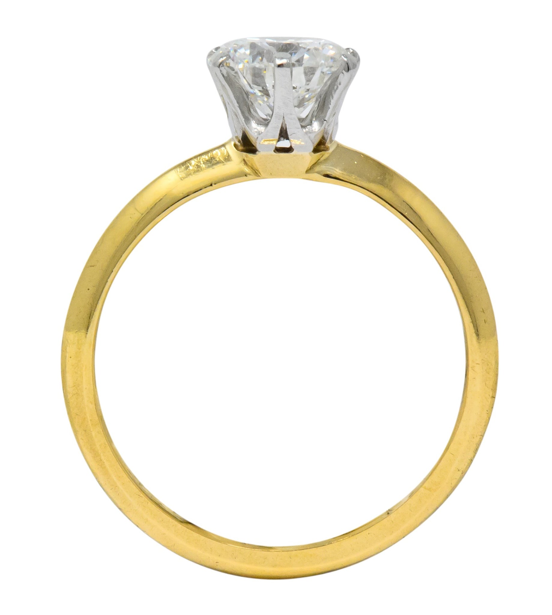 Tiffany & Co. Retro 1950's 1.08 CTW Diamond 18 Karat Gold Platinum Solitaire Engagement Ring GIA - Wilson's Estate Jewelry