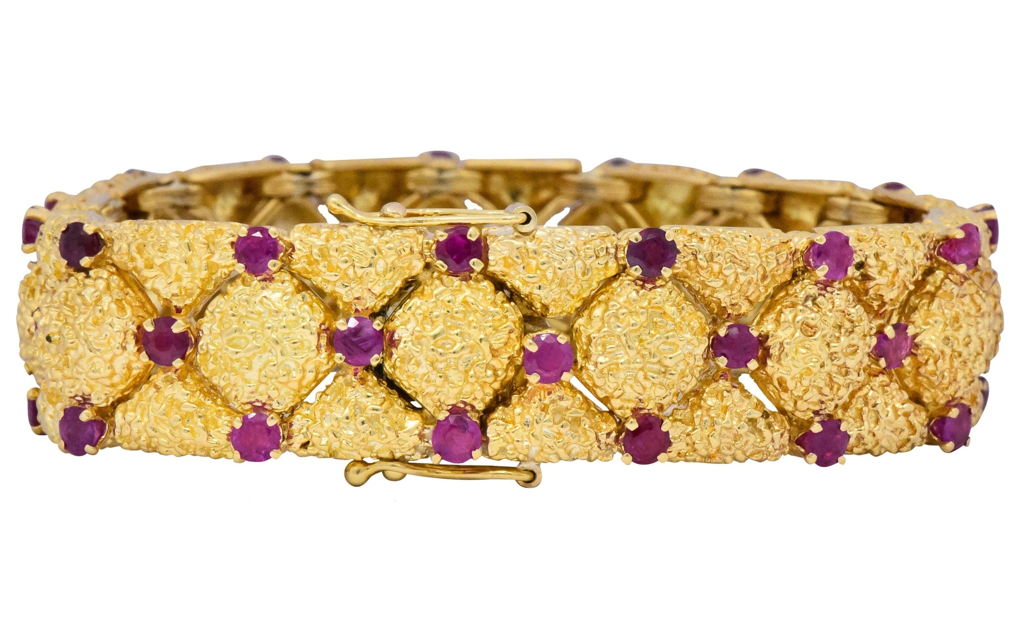 Tiffany & Co. Retro 3.60 CTW Ruby 18 Karat Gold Bracelet - Wilson's Estate Jewelry