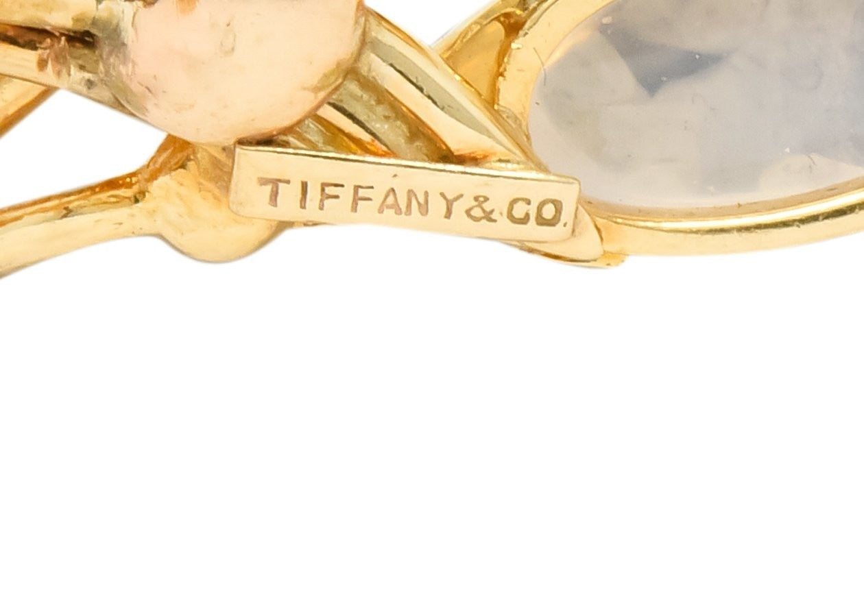 Tiffany & Co. Retro Moonstone 14 Karat Gold Cattail Ear-Clip Earrings - Wilson's Estate Jewelry