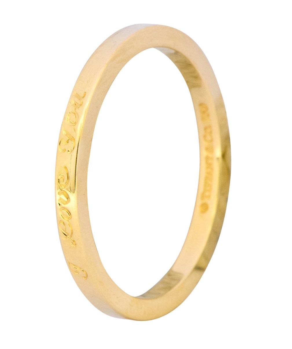 Tiffany & Co. Vintage 18 Karat Gold I Love You Band Ring Unisex - Wilson's Estate Jewelry