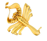 Trabert & Hoeffer Mauboussin Retro Citrine 14 Karat Gold Scorpion Brooch - Wilson's Estate Jewelry