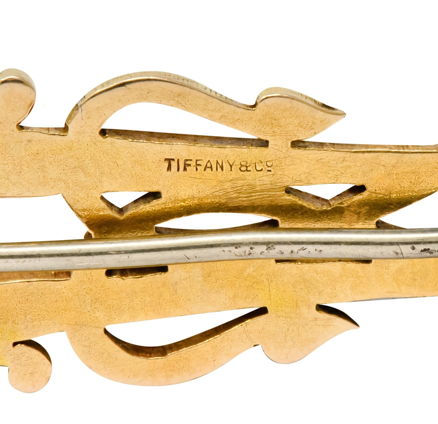 Unique Tiffany & Co. Victorian 14 Karat Gold Serpent Dragon Brooch - Wilson's Estate Jewelry
