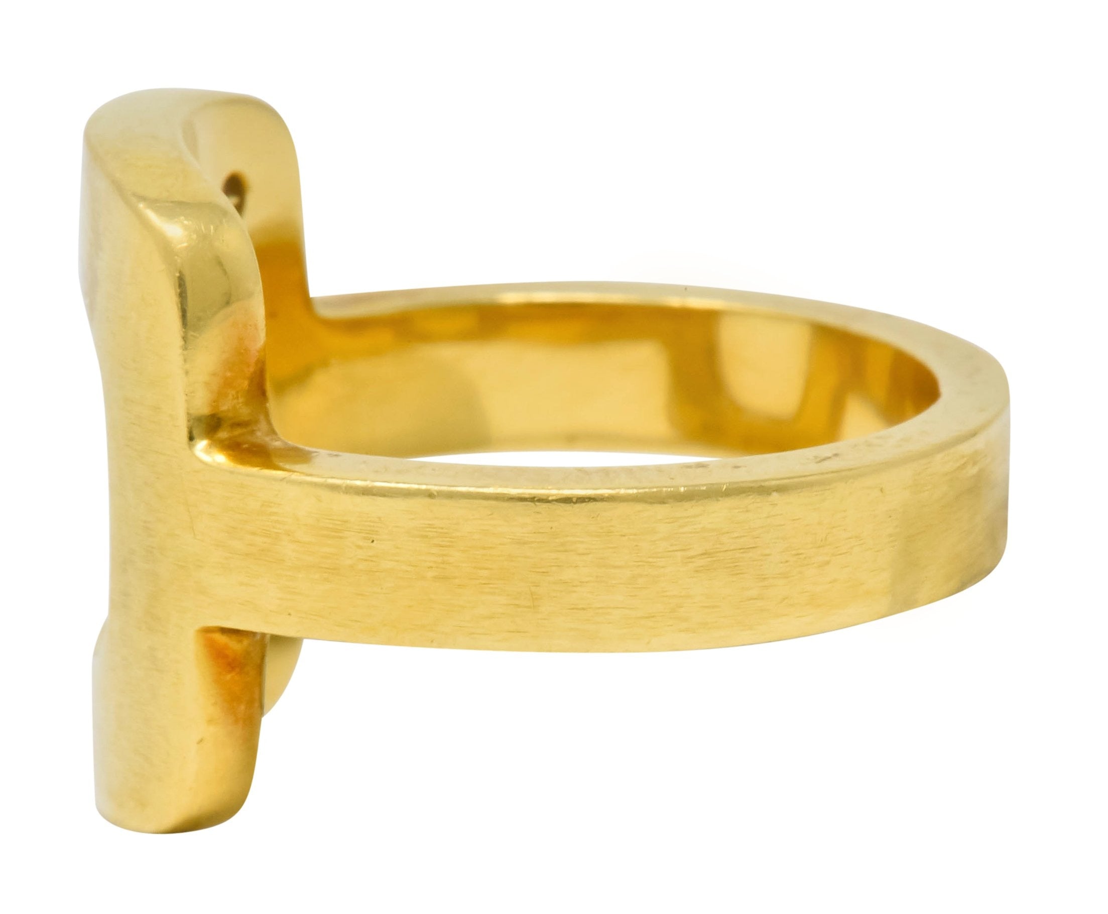 Dinh Van Cartier Modernist 18 Karat Yellow Gold Cushion Ring - Wilson's Estate Jewelry