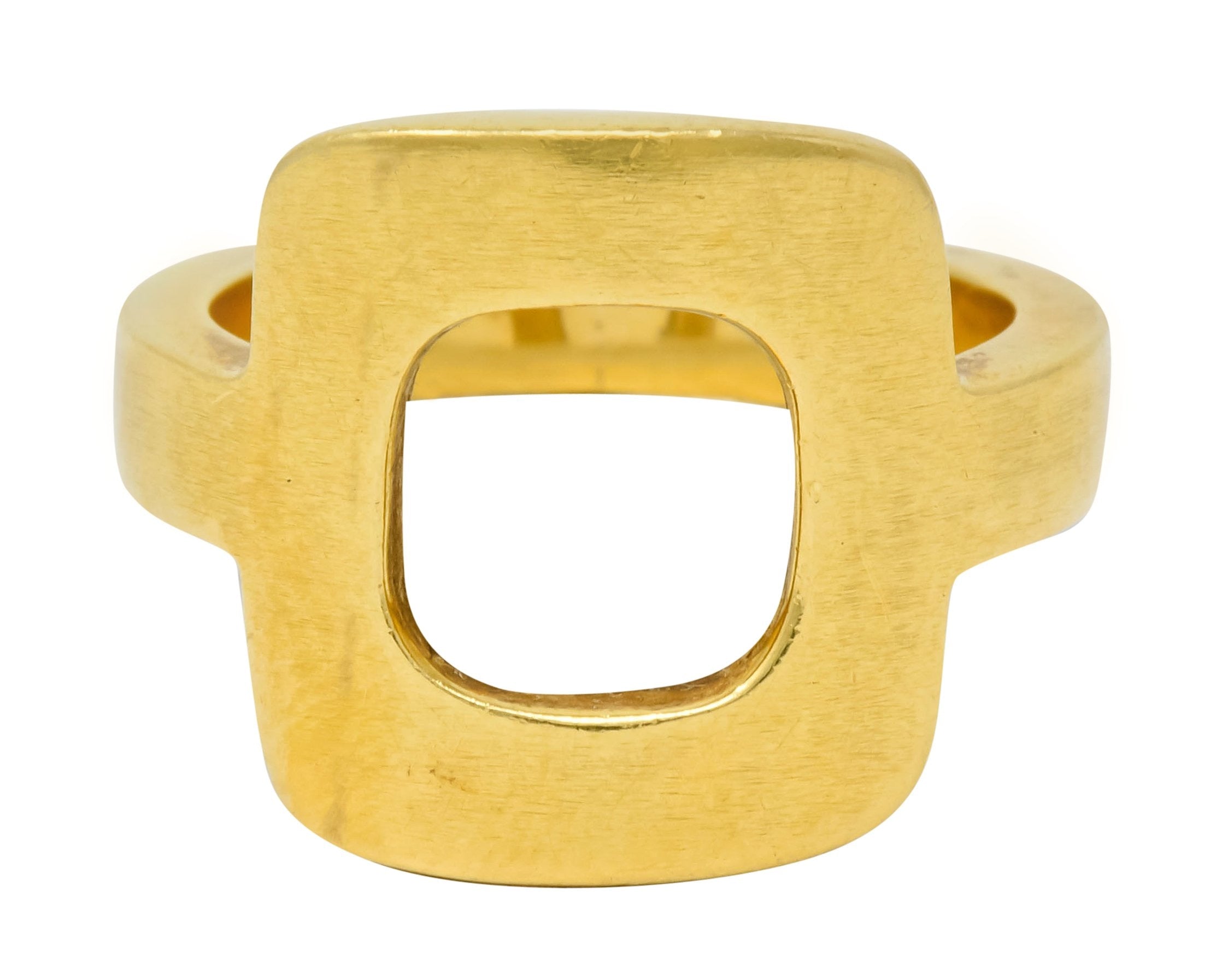 Dinh Van Cartier Modernist 18 Karat Yellow Gold Cushion Ring - Wilson's Estate Jewelry