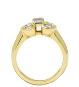 Van Cleef & Arpels 0.60 CTW Diamond 18 Karat Yellow Gold Bow Ring Wilson's Estate Jewelry