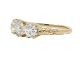 Victorian 1.65 CTW Diamond 14 Karat Gold Three Stone Ring Wilson's Estate Jewelry