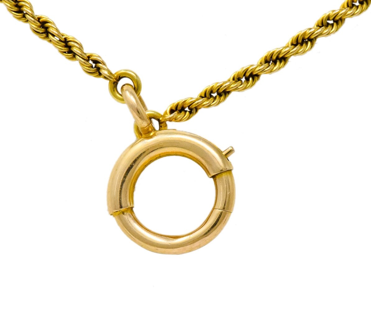 Victorian 50.00 CTW Amethyst 14 Karat Gold 64 Inch Station Necklace - Wilson's Estate Jewelry