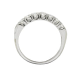 Vintage 0.75 CTW Seven Diamond Platinum Stackable Ring Wilson's Estate Jewelry