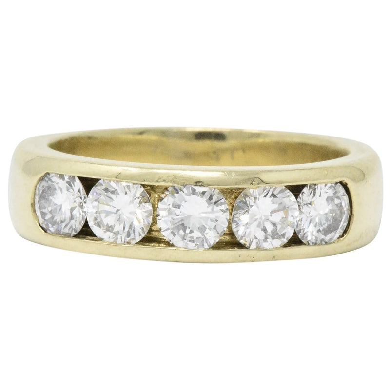 Vintage 2.75 CTW Diamond 18 Karat Gold Men's Ring Wilson's Estate Jewelry