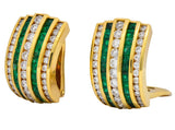 Vintage 4.00 CTW Diamond Emerald 18 Karat Gold Earrings - Wilson's Estate Jewelry