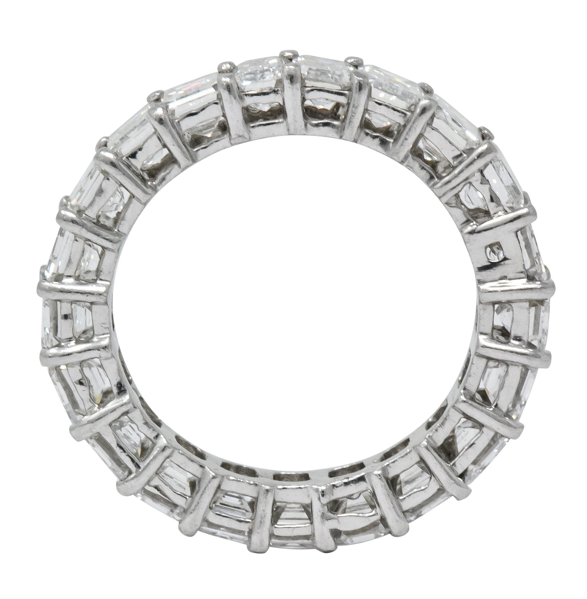 Vintage 5.60 CTW Emerald Cut Diamond Platinum Eternity Band Ring - Wilson's Estate Jewelry