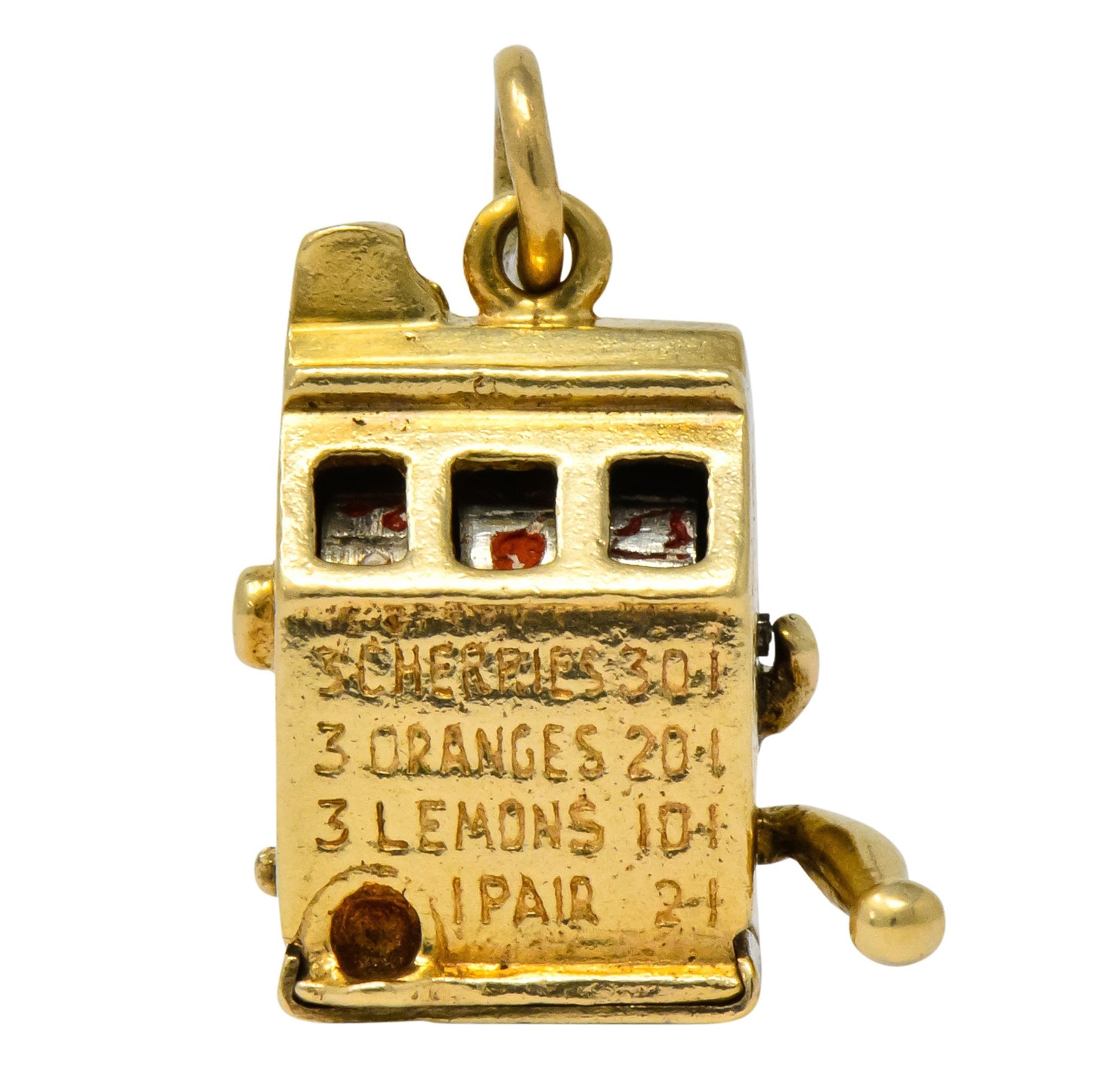 Walter Lampl Articulated Art Deco 14 Karat Gold Slot Machine Charm - Wilson's Estate Jewelry