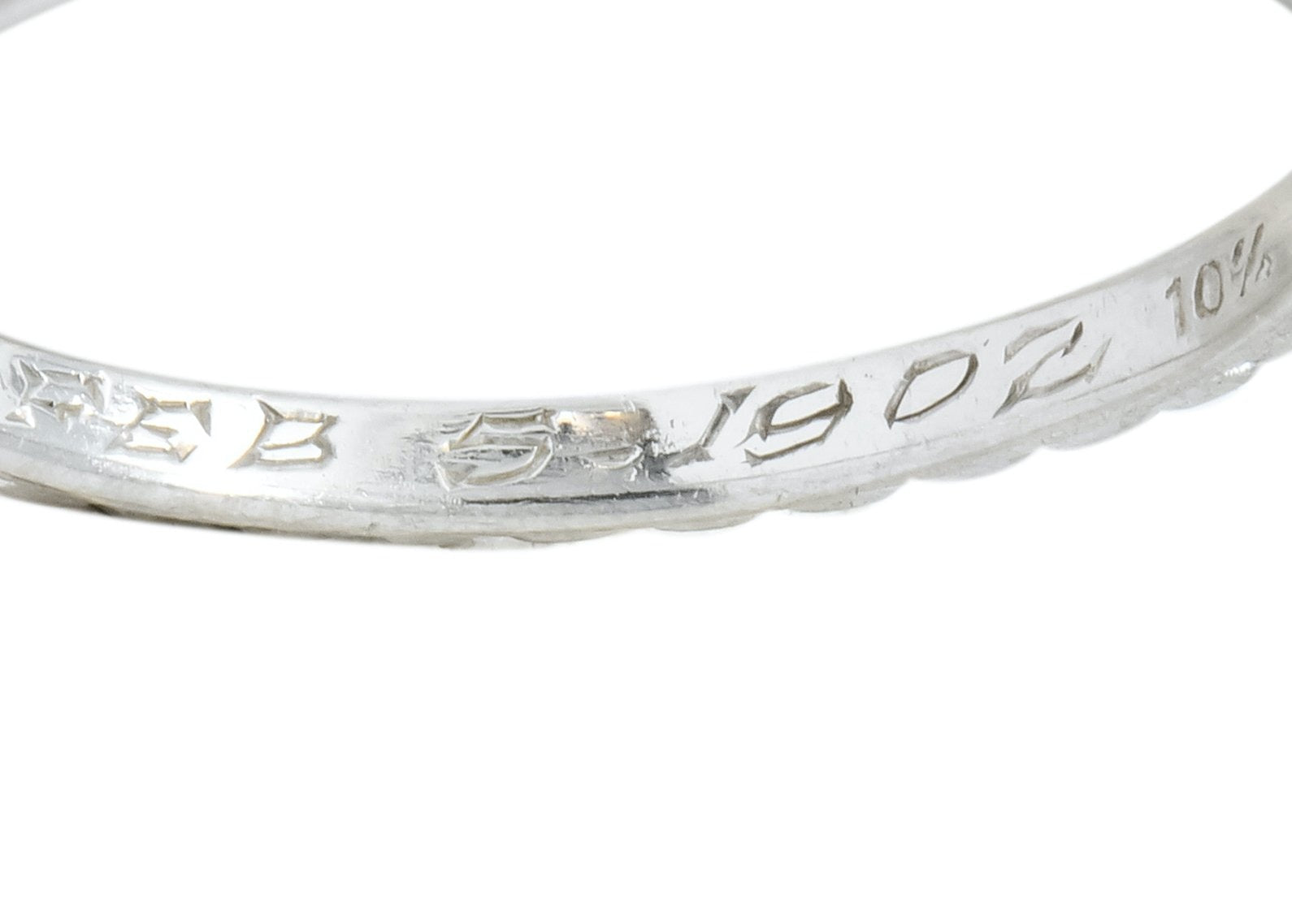 White Rose Jewelry Mfg. Co. Art Deco Orange Blossom Platinum Band Ring - Wilson's Estate Jewelry