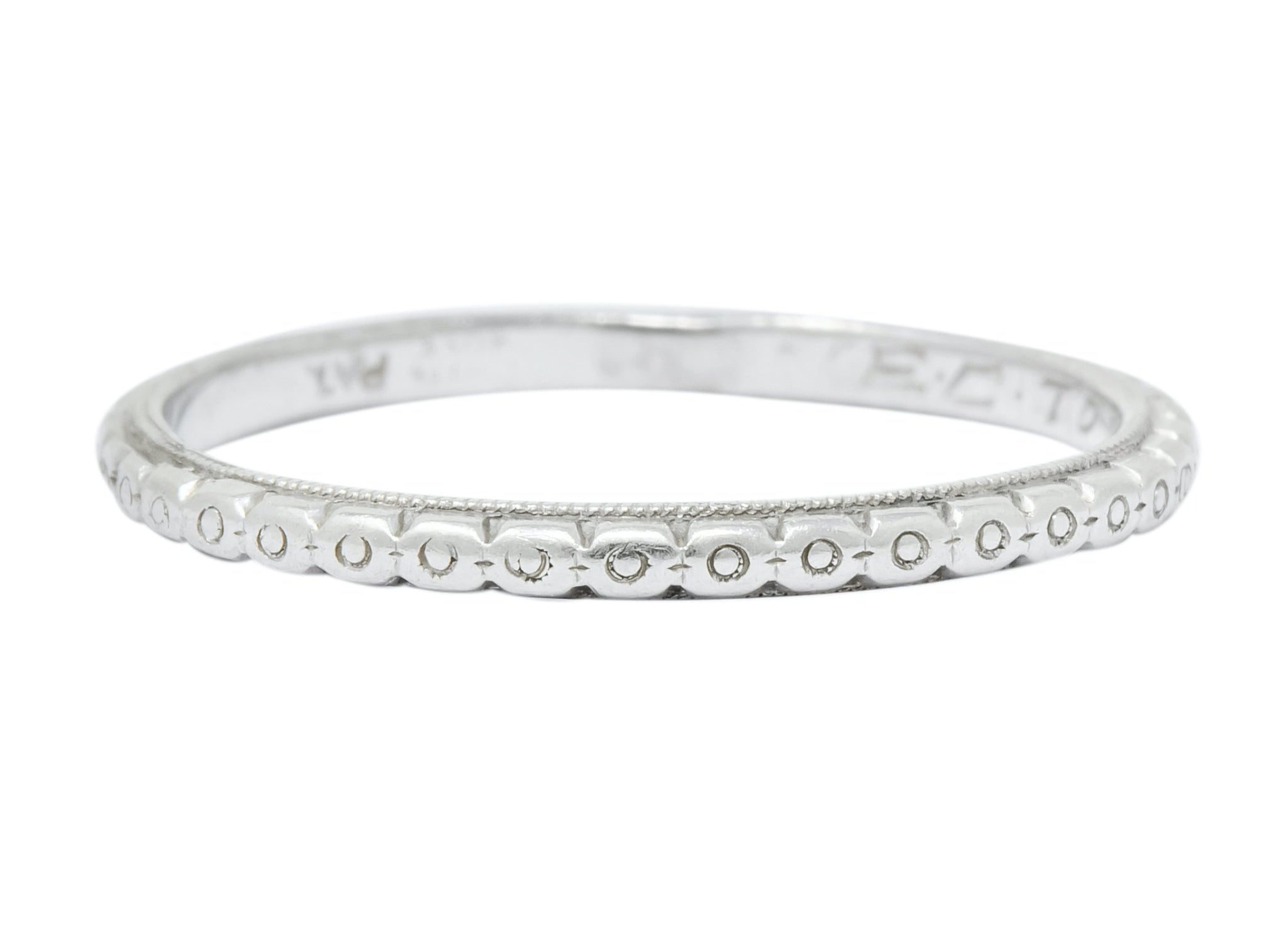 White Rose Jewelry Mfg. Co. Art Deco Orange Blossom Platinum Band Ring - Wilson's Estate Jewelry